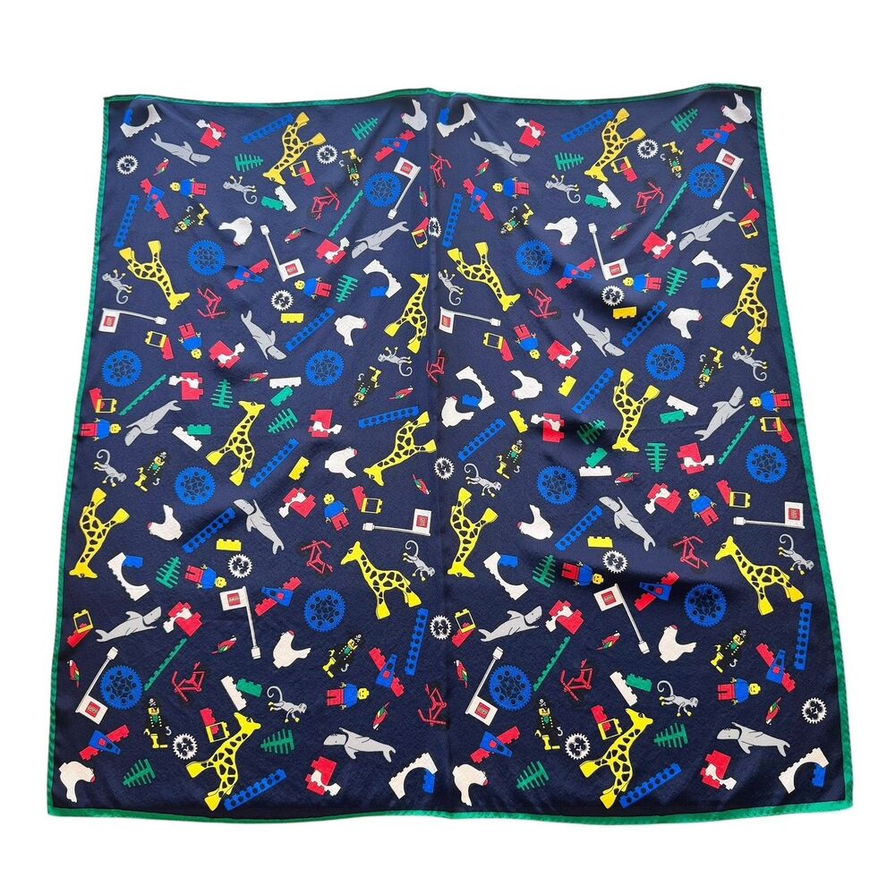 LEGO Vintage 1997 Legoland Apparel Scarf Rare Collectible Navy 30” Made In Italy - Picture 2 of 9